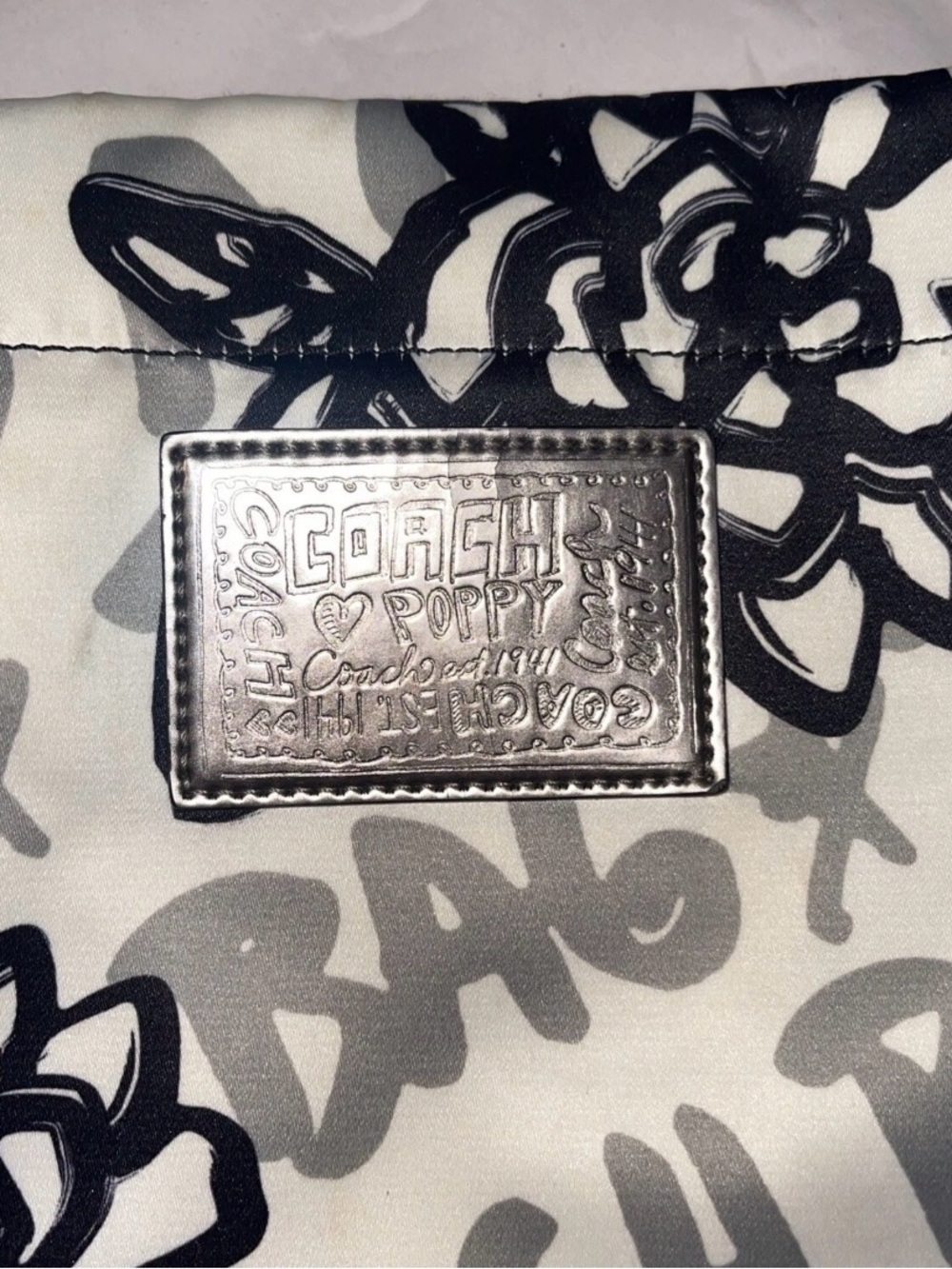 COACH POPPY Graffiti Bella GLam Large Tote Sequin 14735 “This Is A Coach Bag” - Picture 9 of 16